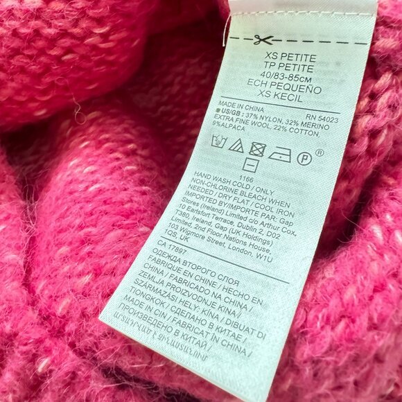 Banana Republic XS Petite Ombre Pink Wool Blend alpaca colorblock Sweater nwot - Picture 4 of 11